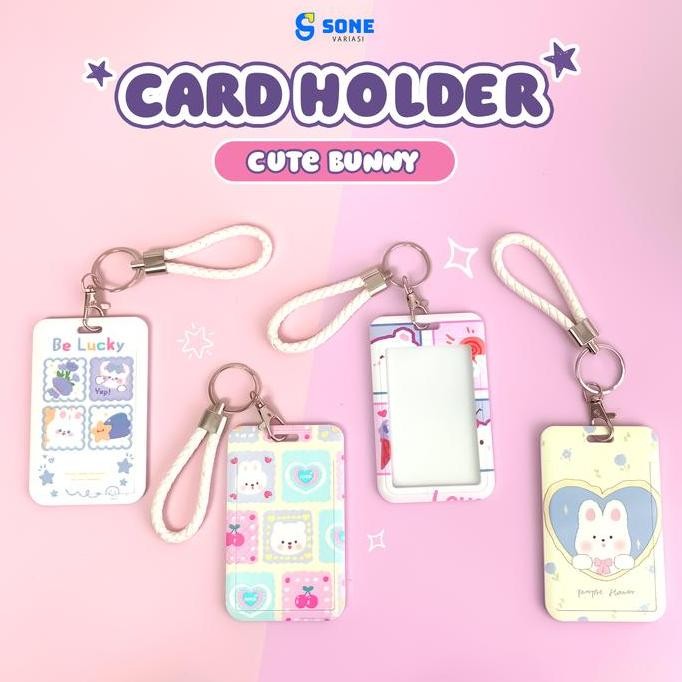 

DS30 >> Card Holder Aesthetic Cute Bunny | Tempat Photocard K-Pop Anime Lucu | Case Kartu ID Holder lucu Cute
