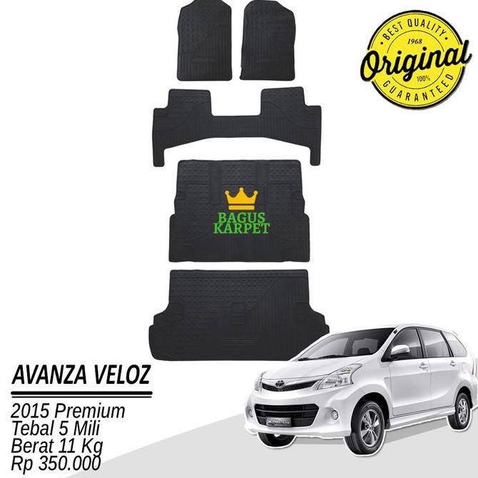 DF180>> Karpet Karet Lantai Mobil Toyota Avanza Veloz 2015 Black - Premium