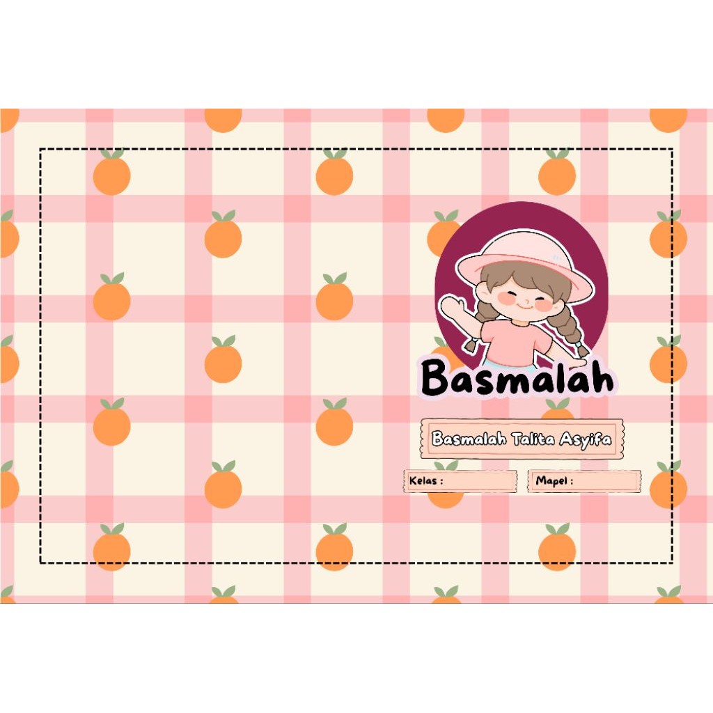 

Sampul buku custom nama cute pattern ukuran A5