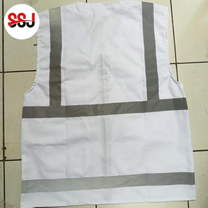 Rompi Safety Putih/Rompi Drill Putih