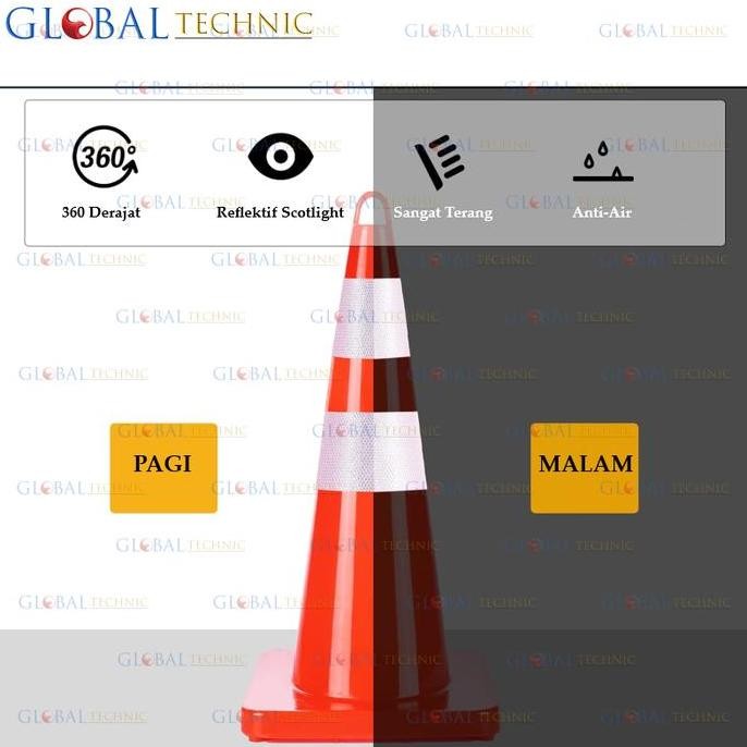 Safety Traffic Cone 70Cm / Kerucut Lalu Lintas Rubber Karet