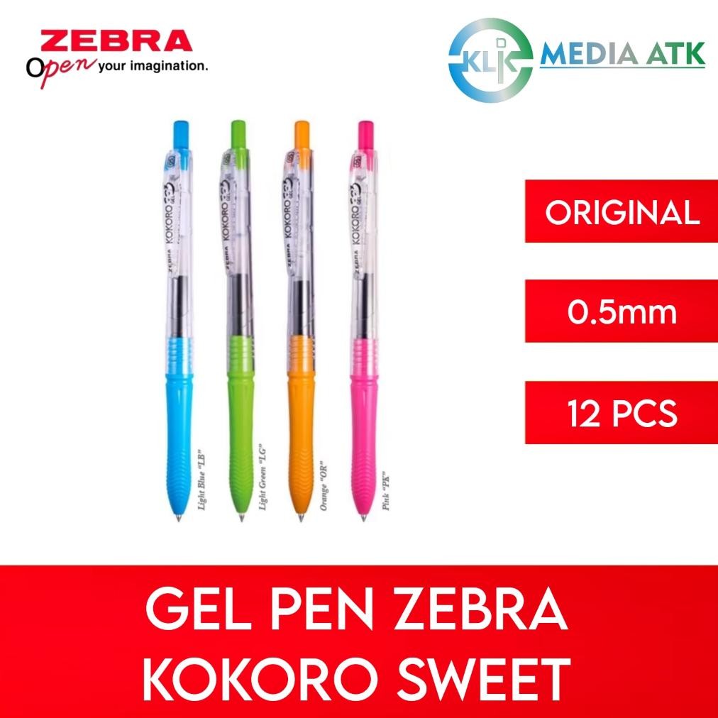 

Promo..!!! Pen Zebra Kokoro Sweet Gel Black Ink - 12 Pcs Hj-64