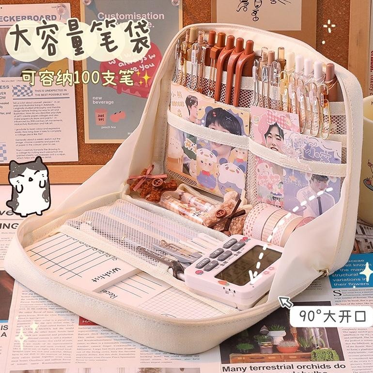 

Sale Warna Solid Large Capacity Pencil Case Pencil Bag Stationery Organizer Student Anak Tas Pensil Alat Tulis School Stationery Kantor Pouch Holder Box A-110