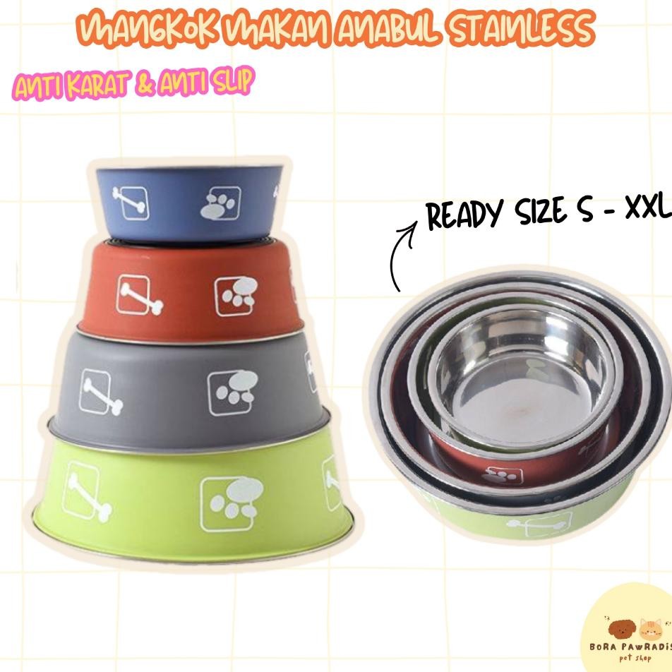 Tempat Makan Anjing Stainless Tempat Makan Kucing Stainless Pet Bowl Mangkok Makan Anjing Mangkok Ma