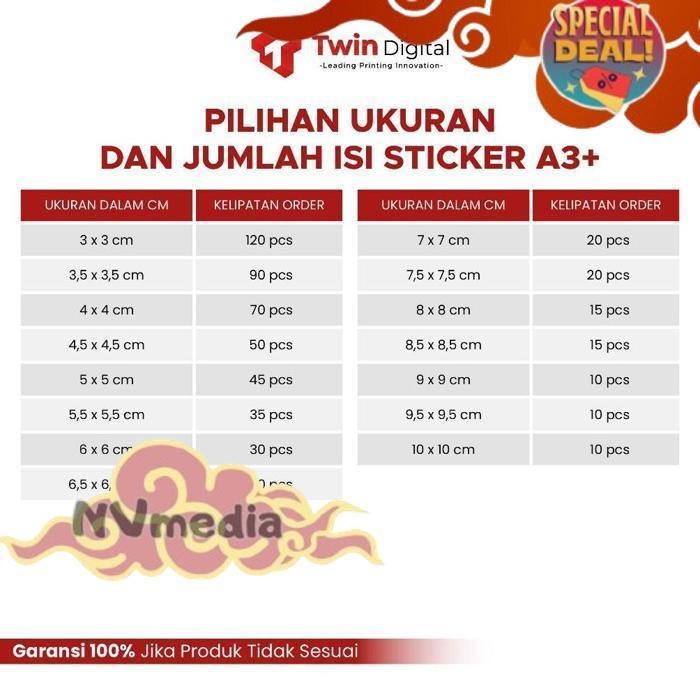

TOP TODAY Twindigital Custom Sticker Chromo Tinggal Tempel / Label Makanan & Segel Kemasan - Stiker Chromo A3+