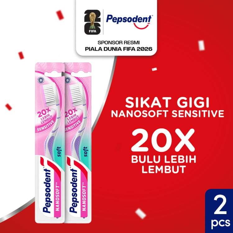 Pepsodent Nanosoft Sikat Gigi Sensitive isi 1 x2