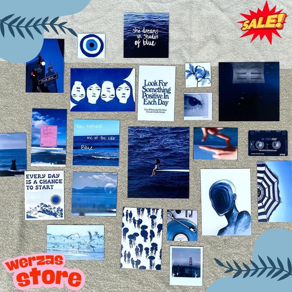 Wajib Punya 22 Pcs Poster Aesthetic Biru Blue Vibes Wall Poster Tema Blue Aesthetic Untuk Dekorasi D