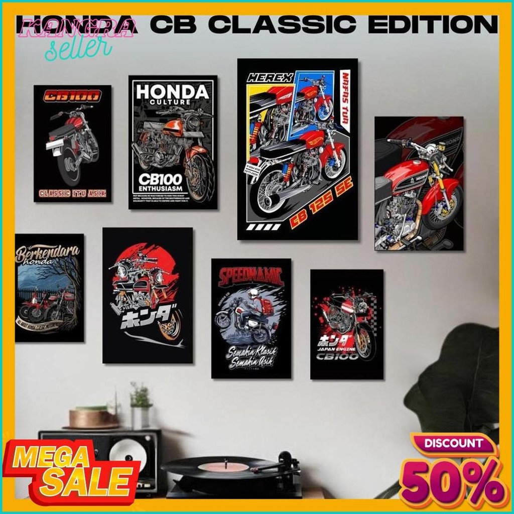 50% Off Poster Hiasan Dinding Kamar Cowok Aesthetic Tema Motor Cb Classic Ukuran 15X20Cm 20X30Cm