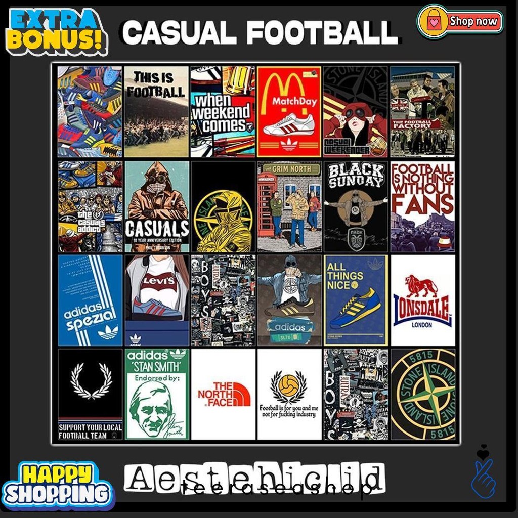 Diskon Up To 70% (Isi 32Pcs) Poster Dinding  Suporter Casual Ultras Holigan Football Series Dekorasi
