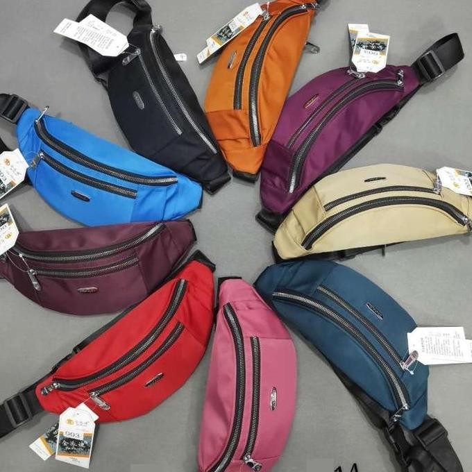 DS140 }} Tas Wanita Import Pinggang Selempang Waistbag Waist Bag JINPAIDI JPD003 003 Bahan Parasut K