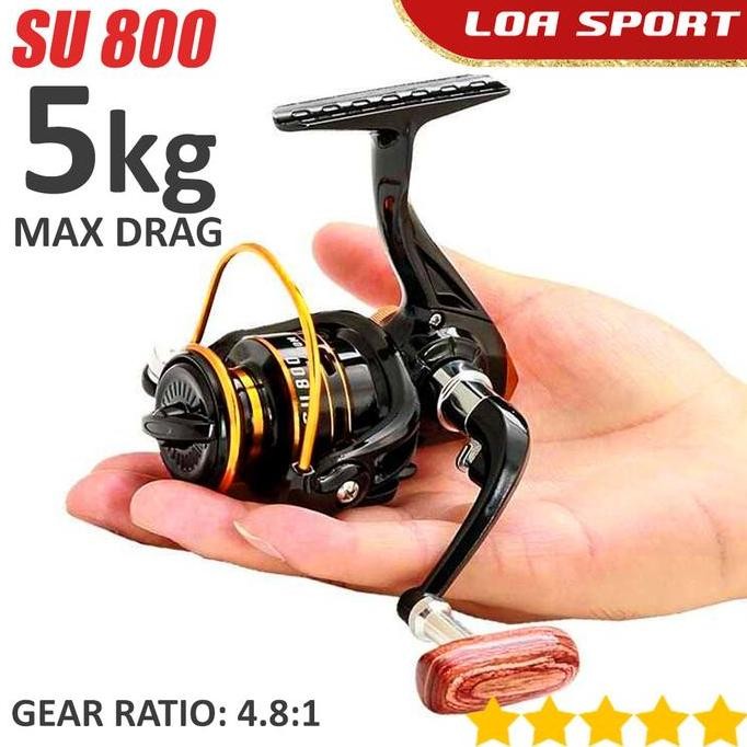 Terbaik | Reel Pancing Mini Spinning Udang Nila Tawes Wader Body Metal Size 800 | 100% Ori