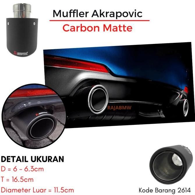 Muffler Akrapovic Carbon Matte / Exhaust Tip / Ujung Knalpot Original