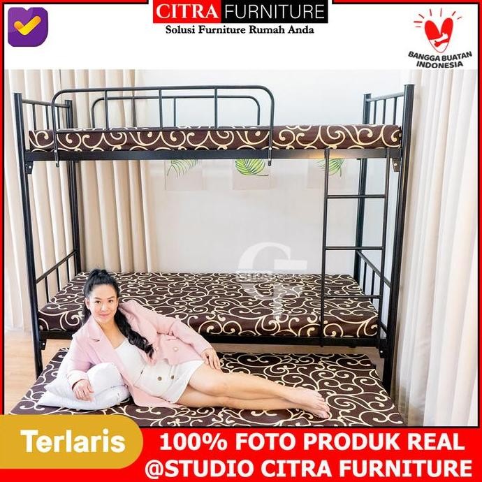 Ranjang Tingkat Besi |Ranjang Susun Minimalis|Kasur Tingkat |90/90