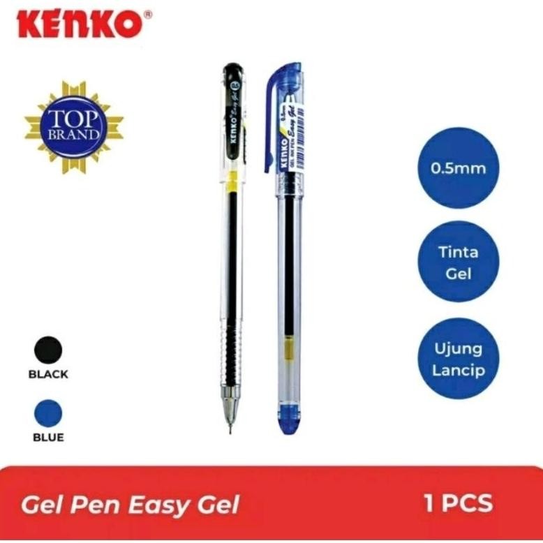 

Cod ( 12 Buah ) Pulpen Pen Pena Easy Gel Kenko 0.5 Mm Hitam Ah-70