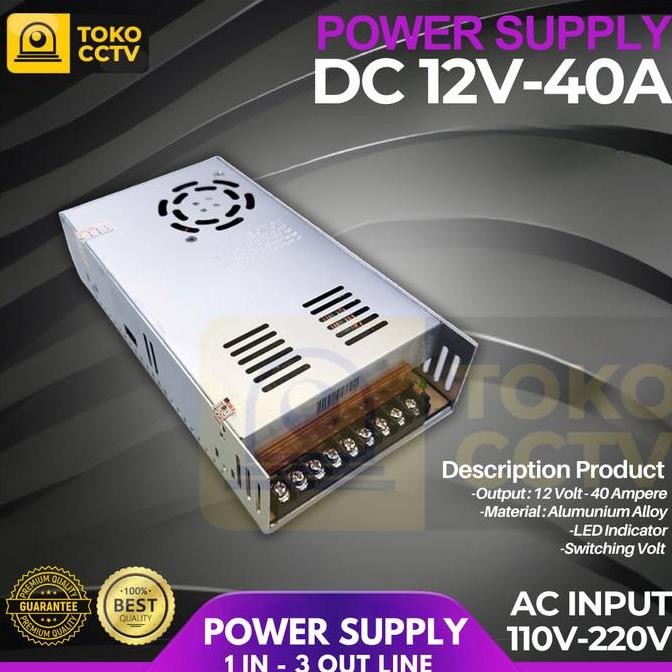 Ready Power Supply 12V/40A Switching Psu 12 Volt 40 Ampere