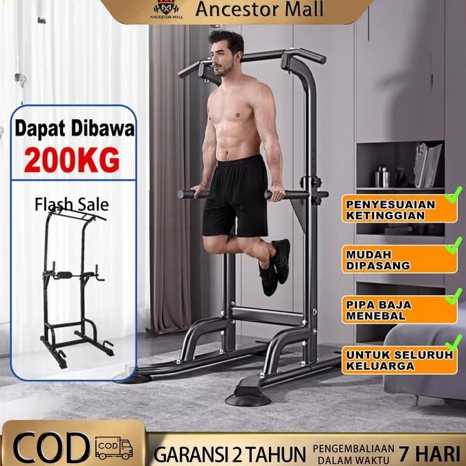 PROMO - Power Tower Pull Up Bar /Station Dip Bar Pull Up/Alat Olahraga/Adjustable Height Pull up/Mul