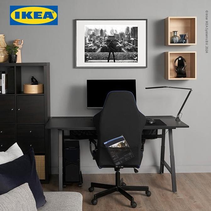 IKEA UTESPELARE Meja Gaming / Kerja Minimalis Hitam 160x80 cm