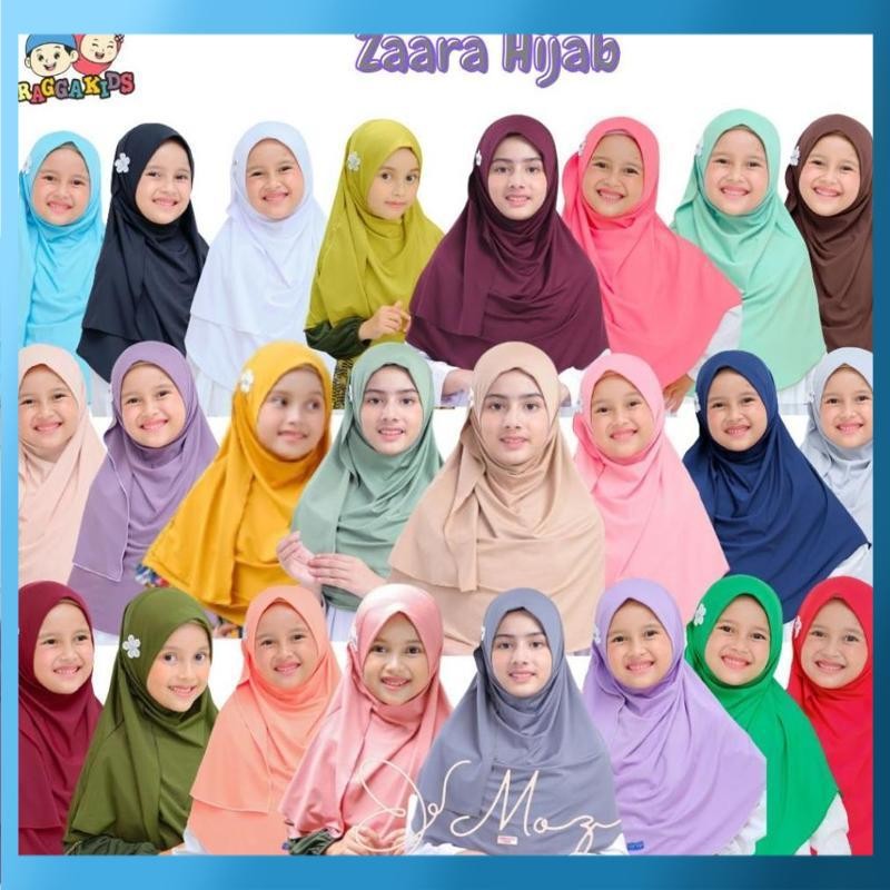 Bisa COD Bergo hijab instant Zaara Jilbab anak instant Size 3-15 tahun QLE-02