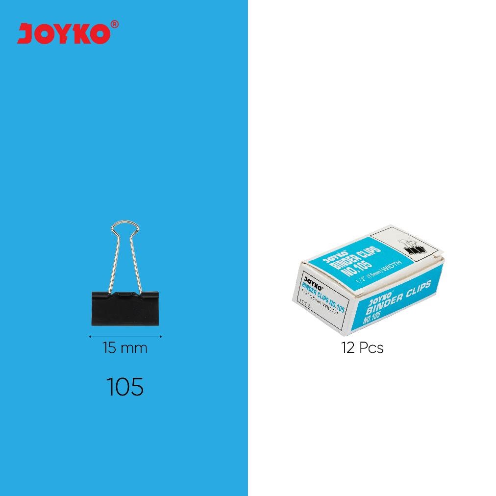 

Bisa Cod Joyko Binder Clip 105 Kecil 15Mm Klik Kertas Joyko No.105 [12Box] Ad-56