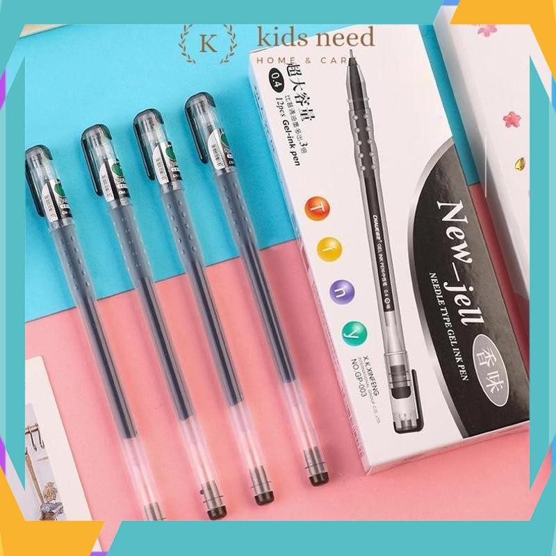 

Diskon Gede 12pcs Pulpen Gel Haris / Pen New Jell Hitam / Ballpont New Gel Mata Jarum Tip 0.4mm EJW-48