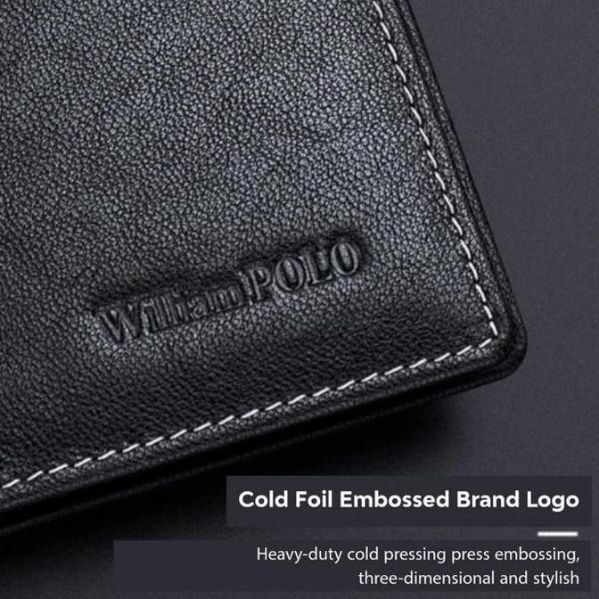 Dompet Pria Minimalis William Polo 201497 Bifold Wallet Dompet Panjang Pria Kulit Sapi Asli
