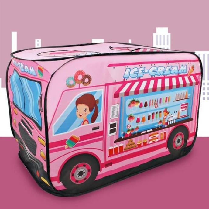 T554-1 Tenda Mainan Anak Mobil Ice Cream Car Pink Besar Jual Es Krim