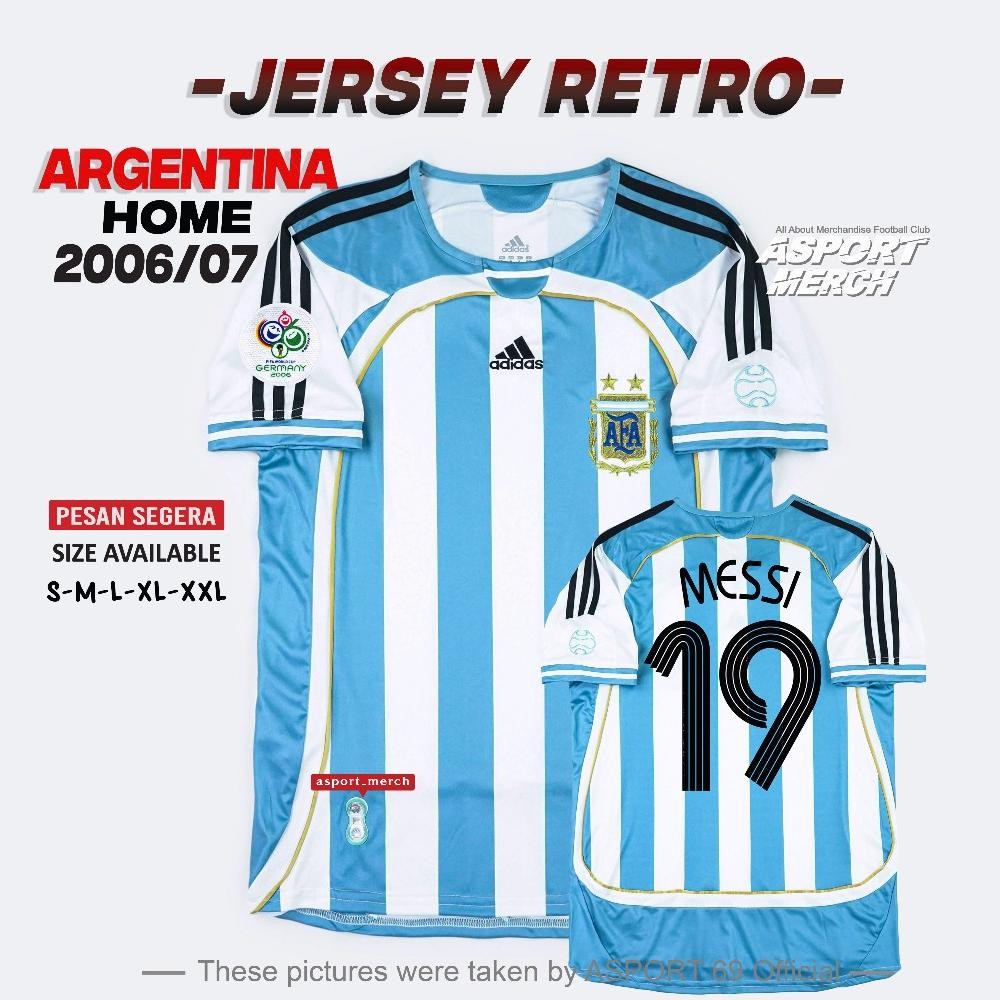 JERSEY BOLA ARGENTINA RETRO HOME 2006 JERSEY RETRO ARGENTINA HOME 06