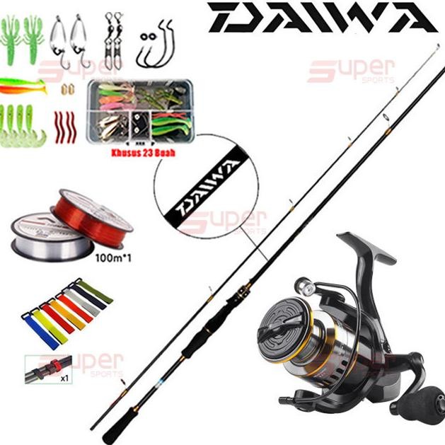 Original 5 Buah SetDaiwa Satu Set Reel Pancing Joran Pancing Set Joran Pancing Baitcasting Mancing S