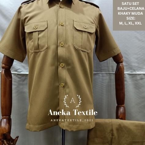 Promo.. Setelan Seragam Pdh Pemda Pns Pria Khaki Tua Dan Khaki Muda / Pdh Pemda Dki Sd-5