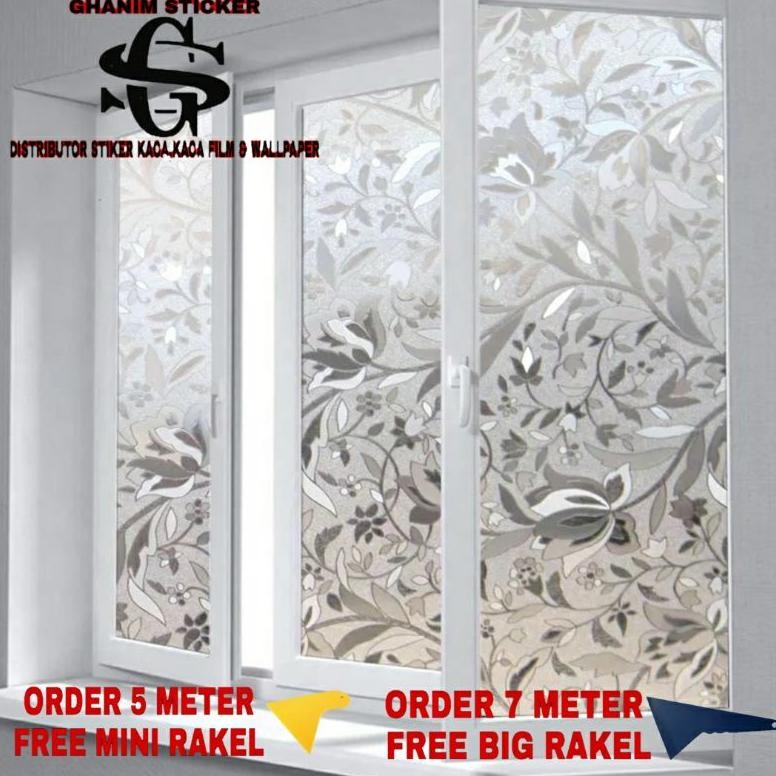 ACM - STIKER KACA JENDELA STIKER KACA MOTIF BUNGA TULIP L 122 STICKER PELAPIS KACA JENDELA