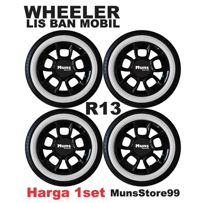 Lis Ban Mobil White Wall Ban Mobil Velg Ring 13 WHEELER Car Premium Original