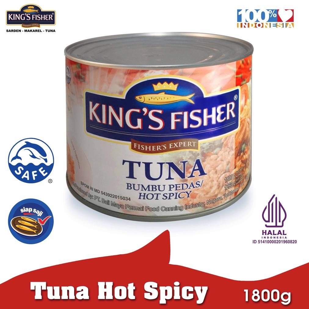 

READY STOK King's Fisher Tuna Hot Spicy Daging Tuna Makanan Kaleng 1800 gr Siap kirim