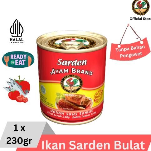 

READY STOK Ayam Brand - Ikan Sarden Kaleng Bulat Saus Tomat 230gr Siap kirim