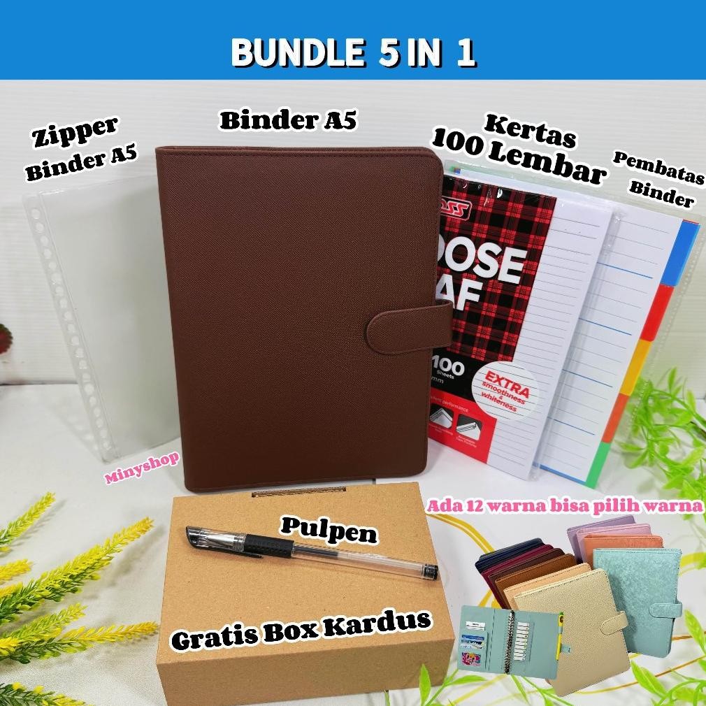 

Paket Lengkap 5IN1 Binder A5 Ring 20 Gratis Box Untuk Kuliah Kampus Sekolah Termurah
