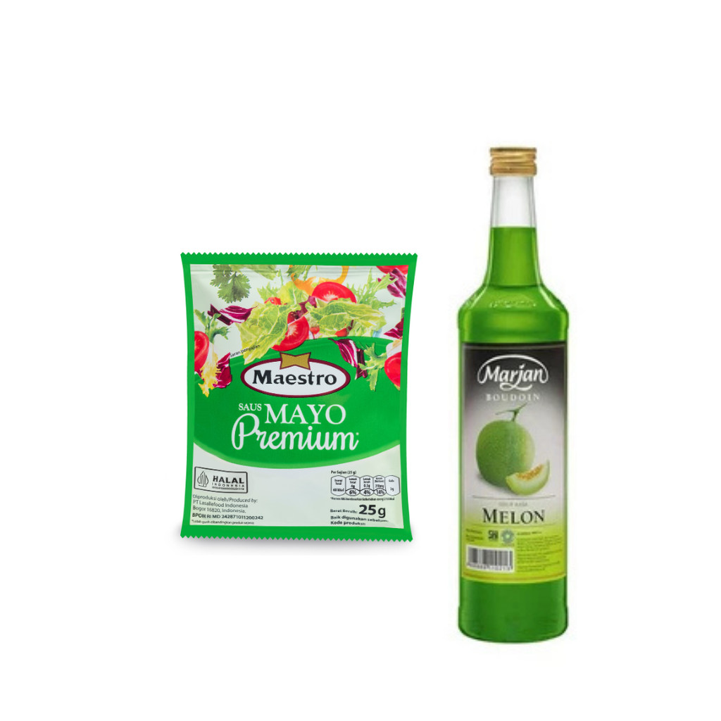 

Maestro Mayonnaise Sachet 25 gr + Marjan Boudoin Syrup Melon 460ml