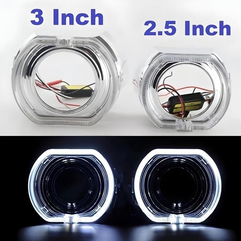 Terlaris Sd-46 Shroud 1.5 Inch 2.5 Inch 3 Inch Model Bmw, Bulat, Kotak Angel Eye Putih Rgb Shroud Bm