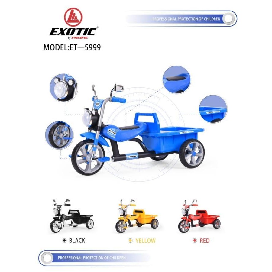 TP Sepeda Roda Tiga Exotic ET-5999 Tricycle Exotic ET5999 Gerobak Anak