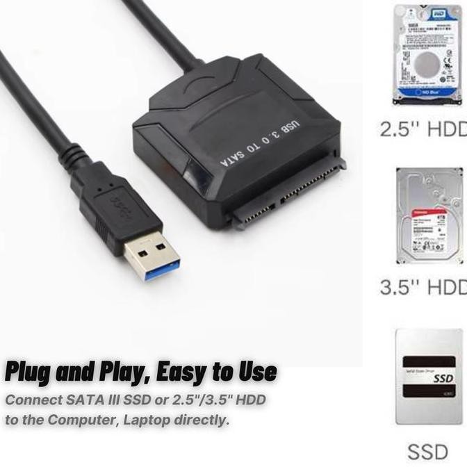 DB100 }} Kabel Adapter USB 3.0 to SATA for 3.5 / 2.5 Inch HDD SSD 40cm