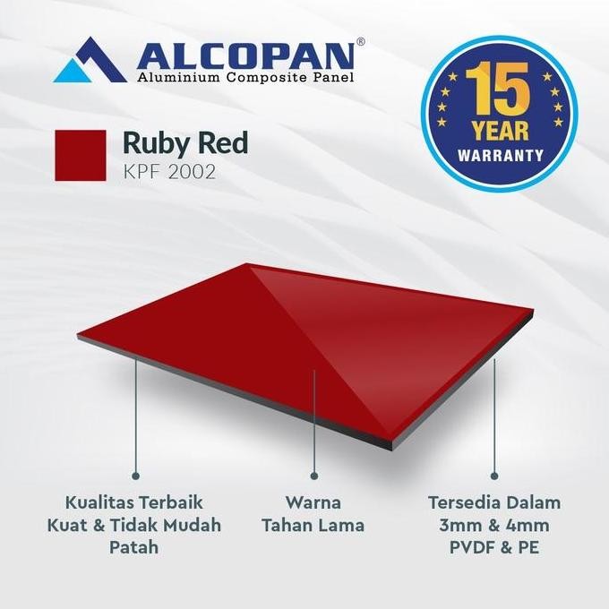 Acp Alcopan Ruby Red 4mm PV 1220 x 2440mm