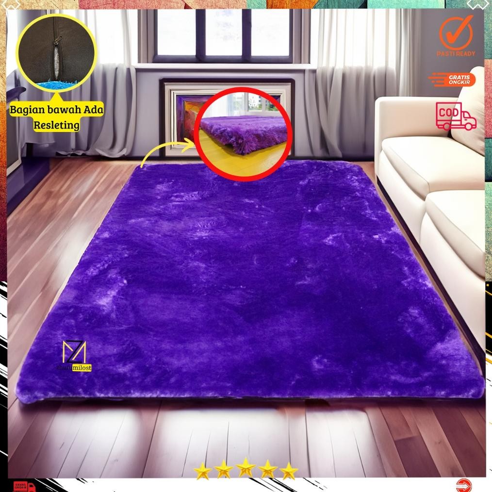 Karpet bulu rasfur ukuran 180X80X3.5CM.