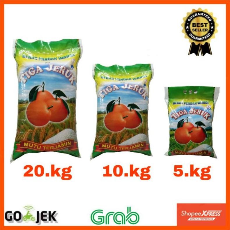 

Beras Tiga Jeruk Pandan Wangi 20, 10, 5 Kg