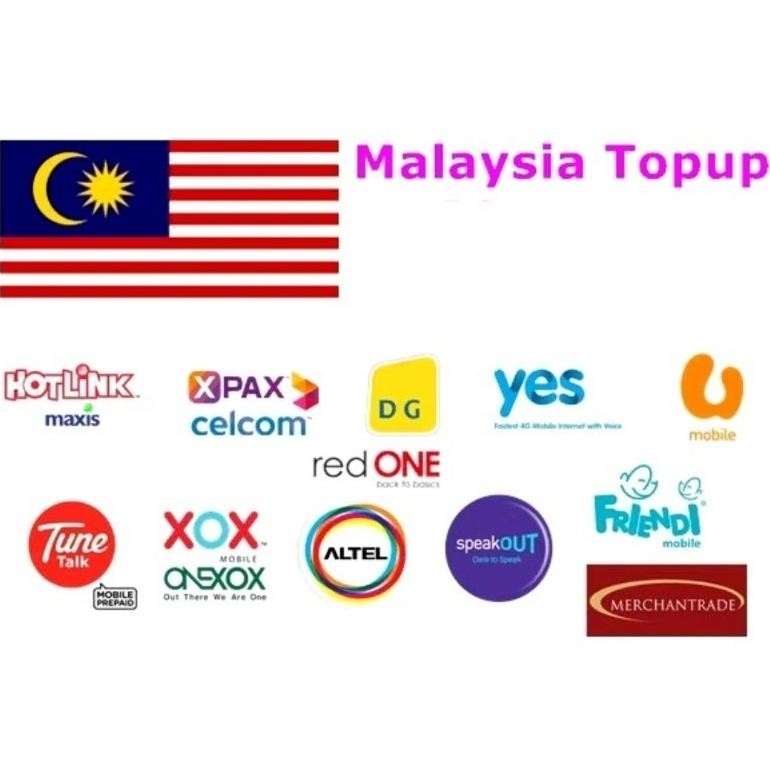 Pulsa / Topup Rm10~100 Digi Celcom Maxis Umobile  Xox Dll Pulsa Malaysia