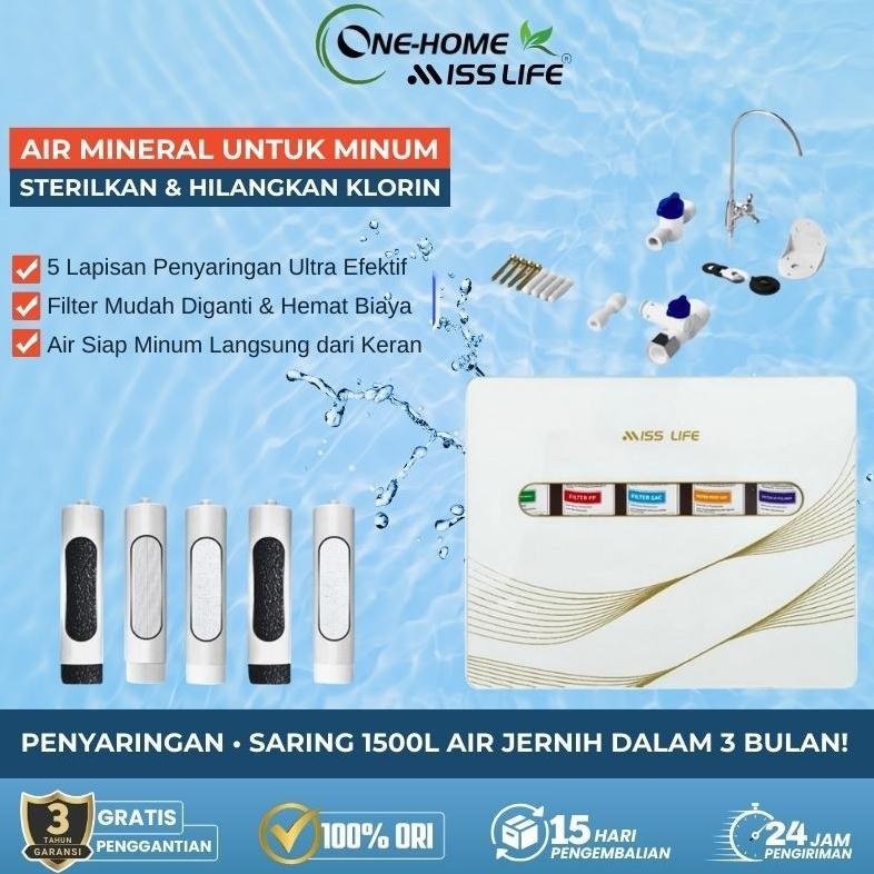 MISS LIFE Filter Air Ultrafiltration Water Purifier ONE HOME Filter Air Sumur Pemurni Air Dapur Ruma