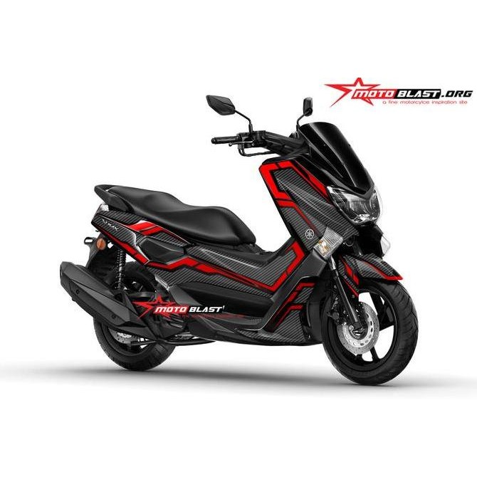 Decal stiker Yamaha NMAX Black Carbon Red New Carbon