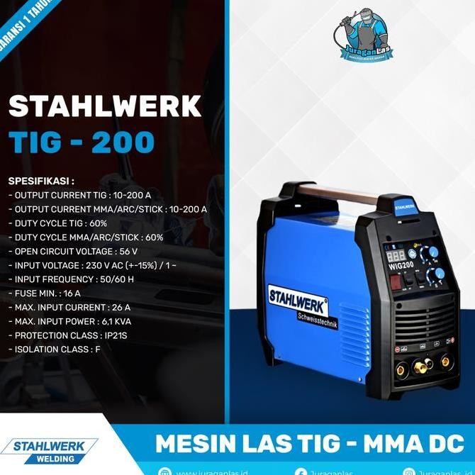 Stahlwerk Wig-200A Mesin Las Argon DC TIG 200A