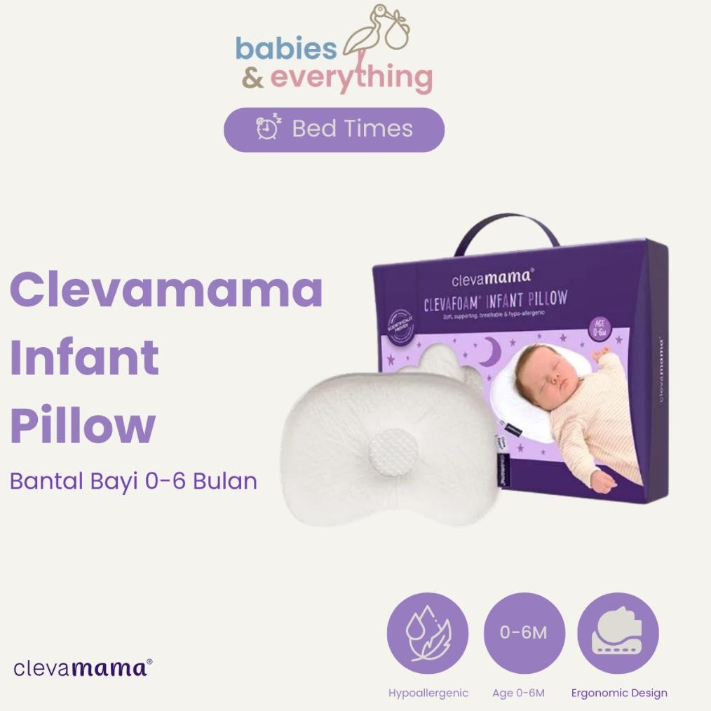 Clevamama Baby Clevafoam Infant Pillow - Bantal Anti Peyang Bayi 0-6 Bulan