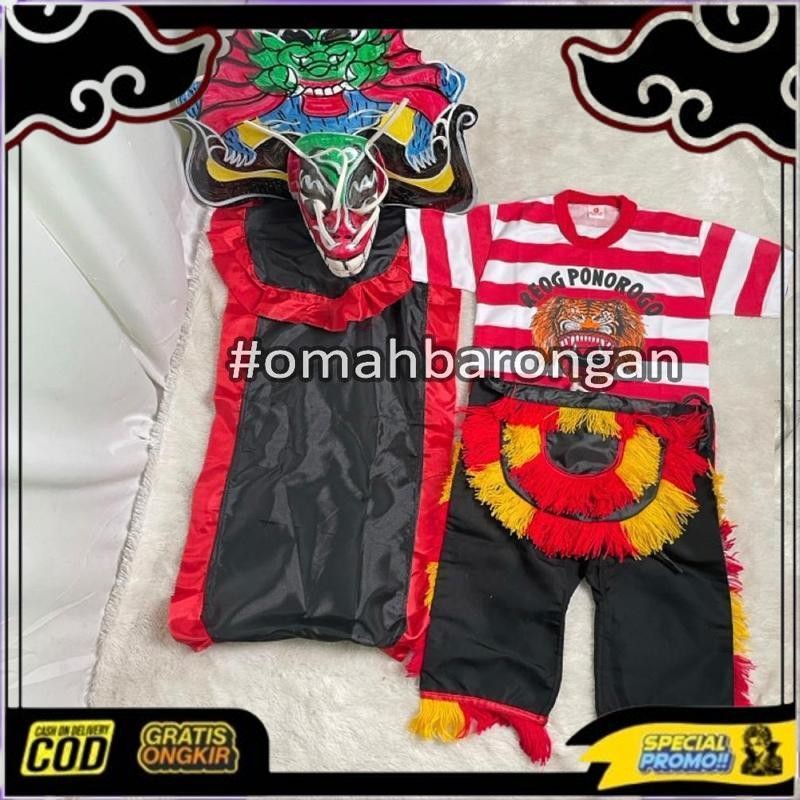 Cod Mainan Anak Stelan Kaos Celana Reog Ponorogo Dan Barongan Devil Caplokan Spon Free Embong Kemul