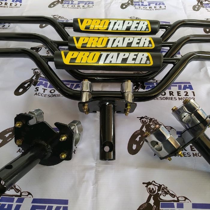 CCS COD Paketan stang motor custom model trail dan dudukan adaptor untuk semua jenis motor Honda Yam