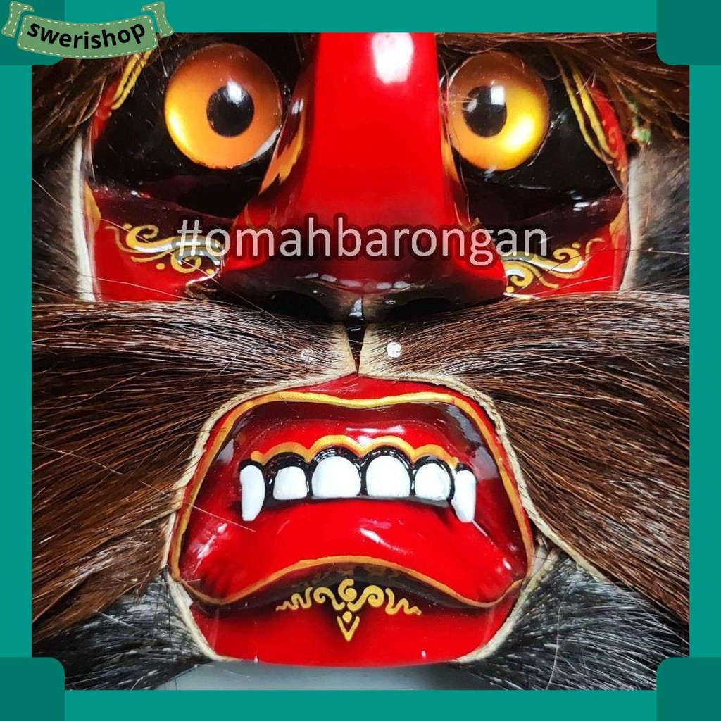 Topeng Ganongan Premium Full Bulu Kuda Asli Rambut Nyulak Cuci Gudang