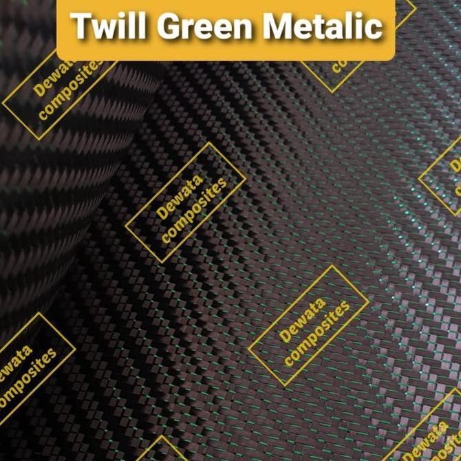Serat Carbon kevlar fiber fabric GREEN METALIC REFLECTIVE New Carbon